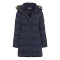 SS7 Women's Plus Size Padded Hooded Faux Fur Trim Coat, Black, Navy, Sizes 18, 20, 22 (UK - 20, Navy)