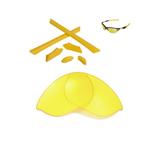 Walleva Yellow Replacement Lenses And Yellow Rubber Kit for Oakley Half Jacket Sunglasses