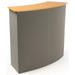 Portable Trade Show Counter Sets Up In Minutes Includes Gray Hook & Loop-Receptive Fabric Front and MDF Countertop with Natural Wood Finish â€“ Stands 37-1/2â€� tall (CNTPUVLGRY)