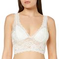 ONLY Damen Spitzen Bustier BH ohne Bügel | Lace Triangel Bra ONLCHLOE | Cups Breite Träger Crop Top, Farben:Weiß, Größe:S