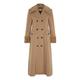 De la Creme - Camel Women`s Winter Wool Cashmere Military Coat Faux Fur Collar Size 20