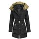 shelikes Women's Winter Warm Coat Faux Fur Hooded Belted Puffa Long Jacket Parka Coats