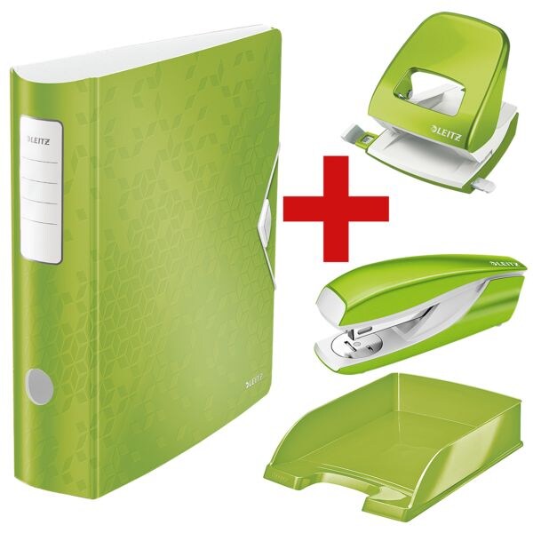 Leitz Starter-Set »LEITZ WOW« (Ordner, Locher, Briefkorb und Tacker) grün, 8.2x31.8x31.2 cm Image