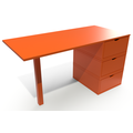 Bureau bois 3 tiroirs Cube Orange