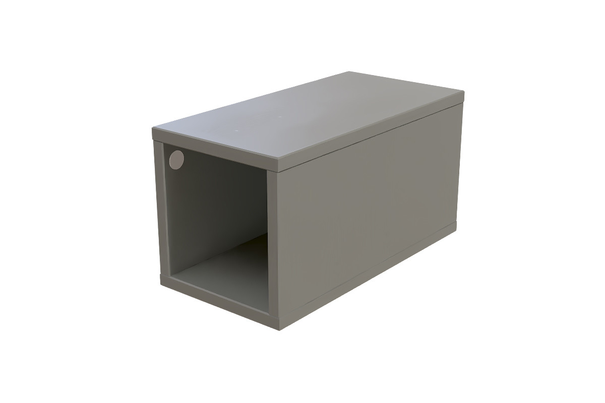 Cube de rangement bois 25x50 cm - Gris