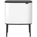 Brabantia Bo Touch Bin - 11L + 23L Inner Buckets (White) Waste/Recycling Kitchen Bin with Removable Compartments + Bin Bags