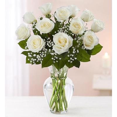 1-800-Flowers Flower Delivery Rose Elegance Premium Long White12 Roses | Happiness Delivered To Their Door