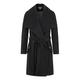 De la Creme - Black Women`s Winter Wool Cashmere Wrap Coat with Large Collar Size 10