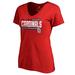 Women's Fanatics Branded Red St. Louis Cardinals Onside Stripe V-Neck T-Shirt