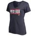 Women's Fanatics Branded Navy Boston Red Sox Onside Stripe V-Neck T-Shirt