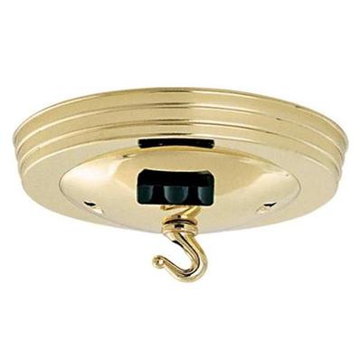 Satco 90041 - Brass Canopy Kit with Convenience Outlet (90-041)
