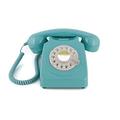 GPO 746ROTARYBLU Retro Telefon mit Wählscheibe im 70er Jahre Design Blau