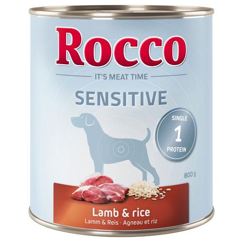12 x 800g Lamm & Reis Rocco Sensitive Hundefutter nass