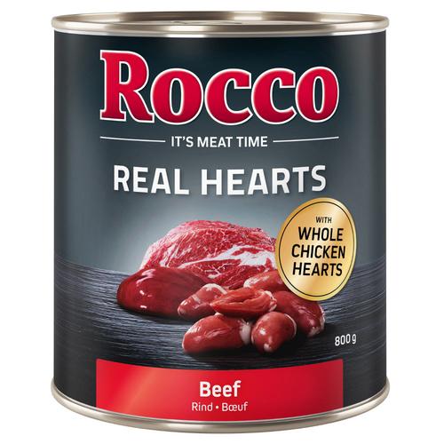 6 x 800g Real Hearts Rind Rocco Hundefutter nass
