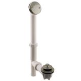 Westbrass 597244-07 14 Bath Overflow Assembly with 2-Hole Faceplate and Pull To Close Drain Satin Nickel