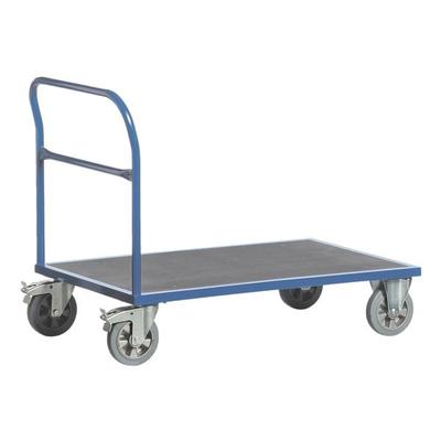 Schwerlast-Schiebebügelwagen 200x80 cm rutschfeste Ladefläche blau, ROLLCART, 212x99x80 cm