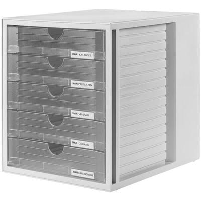 Schubladenbox »SYSTEMBOX« mit 5 Schubladen geschlossen transparent, HAN, 23.8x30.5x4.5 cm