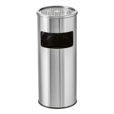 Alco Stand-Aschenbecher silber mit Abfallbehälter silber, 25x61x25 cm