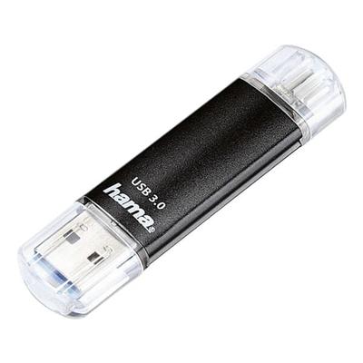 Hama USB-Stick »Laeta Twin« schwarz, 1.8x7x0.85 cm