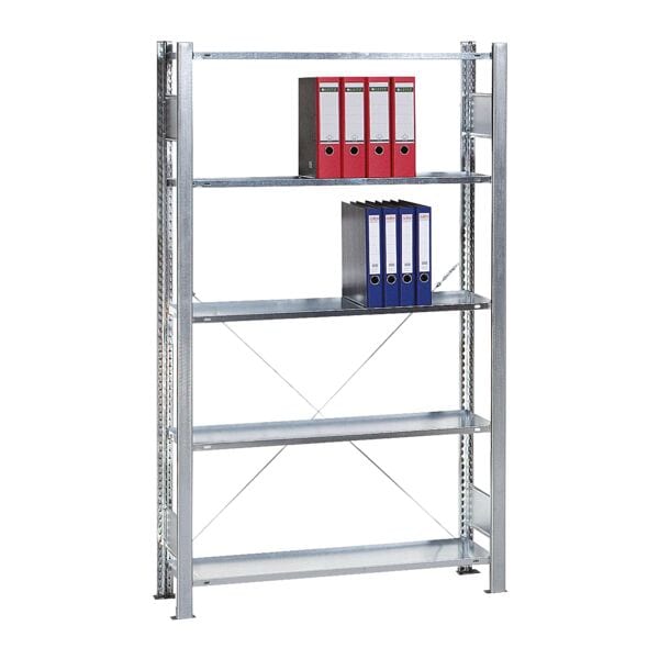 SCHULTE Lagertechnik Grundelement »Steckregal Multiplus 5 OH« einfache Tiefe grau, 100x180x30 cm Image