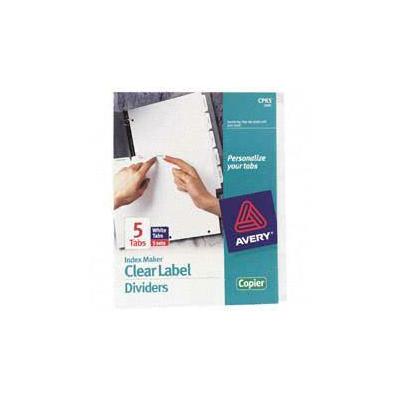 Avery Consumer Products 5 Tab Label Dividers With Reinforced Edge - White