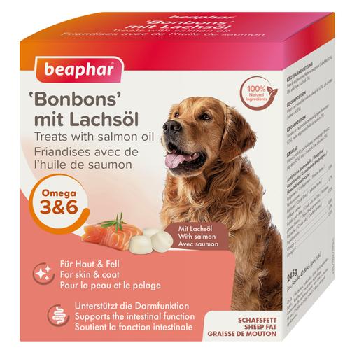 2 x 245 g beaphar Bonbons mit Lachsöl Hunde-Nahrungsergänzung