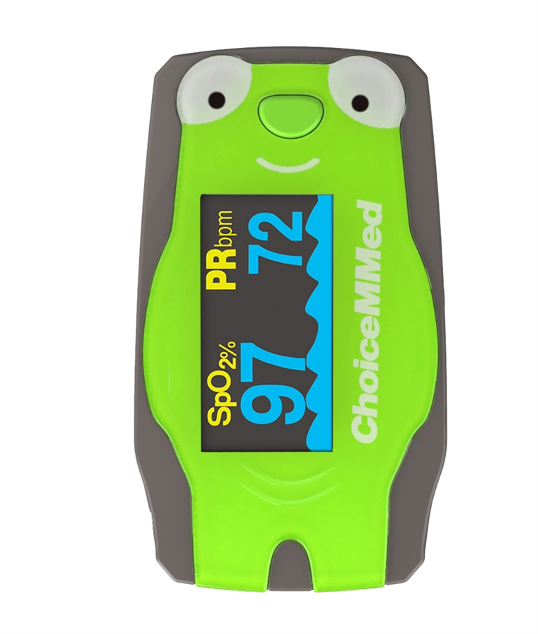 Pediatric Fingertip Pulse Oximeter: Green Frog