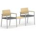 Avon 2-Chairs/Connecting Table Set Plywood Back/Upholstered Seat - Upgrade Fabric or