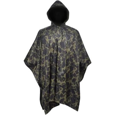vidaXL Waterproof Army Rain Poncho for Camping/Hiking Camouflage