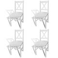 vidaXL Dining Chairs 4 pcs White Pinewood