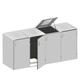 Binto Mülltonnenbox 4er-Box HPL-Grau Edelstahl-Klappdeckel Mülltonnenverkleidung