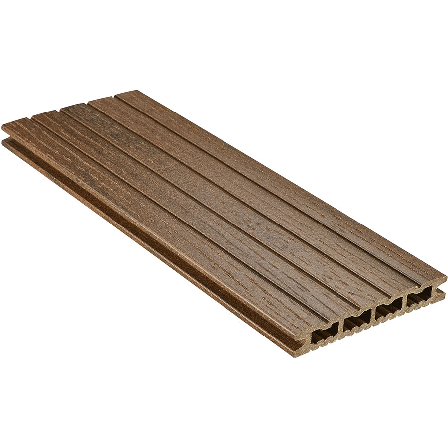 NATURinFORM WPC-Terrassendiele 21x139mm DIE KOMPAKTE plus Wabenprofildiele walnussbraun, 4000 mm Image