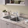 American Standard Colony 33" L x 22" W Double Basin Drop-In Kitchen Sink w/ Basket Strainer and Cut Out Template in Gray | Wayfair