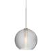 Besa Lighting Kristall 1 - Light Single Globe Pendant Glass in Gray | 5.25 H x 6 W x 6 D in | Wayfair 1XT-461502-LED-SN