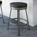 Brayden Studio® Dealba Counter & Bar Stool Upholstered/Leather/Metal/Faux leather in Gray/Brown | 26 H x 17.13 W x 17.25 D in | Wayfair