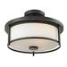 Wade Logan® Attah 2 - Light 13.75" Unique/Statement Drum Semi Flush Mount Glass in Brown | 9.75 H x 13.75 W x 13.75 D in | Wayfair