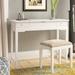 Darby Home Co Andalusia Solid Wood Vanity Set w/ Stool & Mirror Wood in White | 31.5 H x 40.2 W x 17.13 D in | Wayfair DRBC2068 30645746