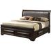 Glory Furniture 1015 Solid Wood & Storage Sleigh Bed Wood & /Upholstered/Faux leather in Brown | 54 H x 80 W x 92 D in | Wayfair G8850C-KB3