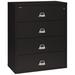 FireKing Fireproof 4-Drawer Vertical Filing Cabinet Metal/Steel in Black | 52.75 H x 44.5 W x 22.125 D in | Wayfair 4-4422-C (black) (w/ 3002 Lock)