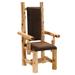 Fireside Lodge Cedar Dining Chair Wood/Upholstered/Genuine Leather in Brown | 47 H x 24 W x 19 D in | Wayfair 16158-SL-HarnessLeather