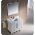 Kasidy Ivy Bronx 36" Free Standing Single Sink Bathroom Vanity Set w/ Mirror (Faucet Not Included) Wood/Plastic in White | Wayfair