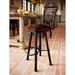 Fleur De Lis Living Chaucer Swivel 30" Bar Stool Upholstered/Leather/Metal/Genuine Leather in Brown/Gray | 38 H x 20 W x 20 D in | Wayfair