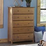 Grain Wood Furniture Shaker 5 Drawer 34" W Solid Wood Chest Wood in Brown | 49.5 H x 34 W x 18 D in | Wayfair SH0704