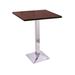 Holland Bar Stool Bar Height Pedestal Dining Table Wood/Metal in Gray | 42 H x 30 W x 30 D in | Wayfair 21742CH30SQ