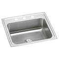Elkay Lustertone 22" L x 19.5" W Drop-In Kitchen Sink w/ Basket Strainer Stainless Steel in Gray | 9.125 H x 19.5 D in | Wayfair LR2219PD2