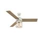 Hunter Fan 52" Ronan 3 - Blade Standard Ceiling Fan w/ Remote Control & Light Kit Included, Metal in White/Brown | Wayfair 59238