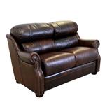 Canora Grey Sudipta 64" Genuine Leather Rolled Arm Loveseat Genuine Leather in Brown | 38 H x 64 W x 40 D in | Wayfair