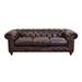 Westland and Birch Newbury 95" Genuine Leather Rolled Arm Chesterfield Sofa Genuine Leather in Brown | 32 H x 95 W x 43 D in | Wayfair Newbury-S-1