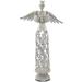 The Holiday Aisle® White Angel w/ Open Wings Statue Metal in Blue/White | 27.5 H x 6.3 W x 6.3 D in | Wayfair HLDY4699 32742106