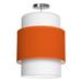 Seascape Lamps Evan 1 - Light Unique/Statement Cylinder Pendant, Linen in Orange/White | 36 H x 30 W x 30 D in | Wayfair SL_E30_O